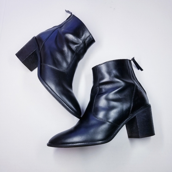 🌸 Madewell | Leather Ankle Heel Boots‎ 9 - Picture 3 of 13